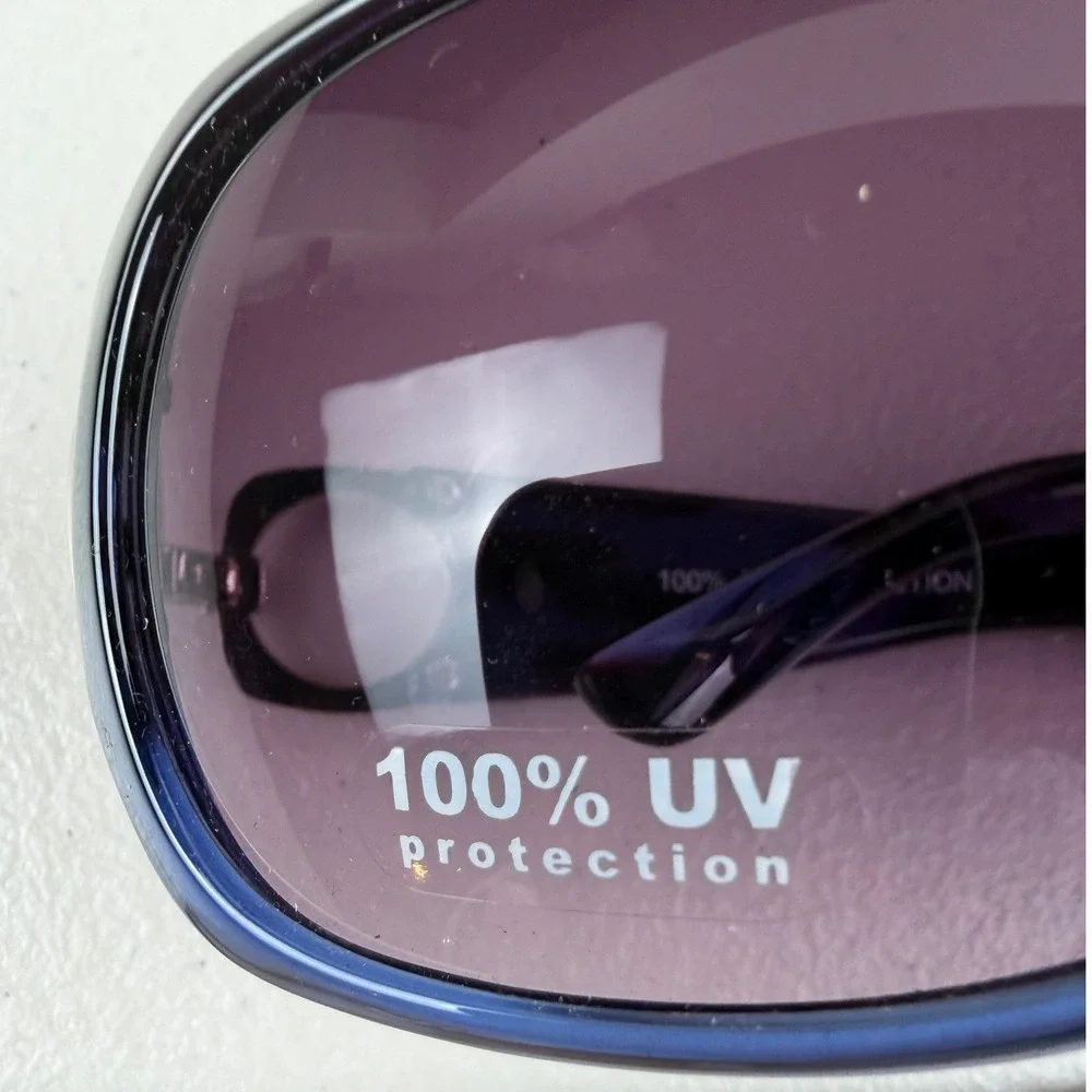 Chicos Amanda Sunglasses Blue Tortoise‎ Oversized UV Protection NWT